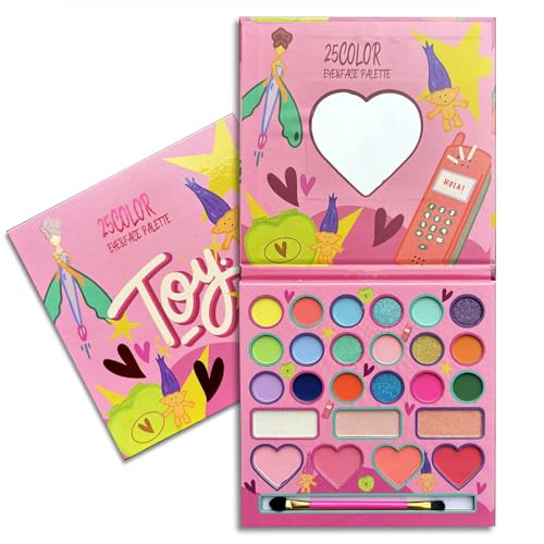 MockTota schminkset mädchen, ungiftig und abwaschbar Kinder Make up Set mädchen, Halloween schminke kinderschminken Set, DIY Prinzessin Kids Makeup Set for Girls, Kinder Schminkpalette (25 Farbe) von MockTota