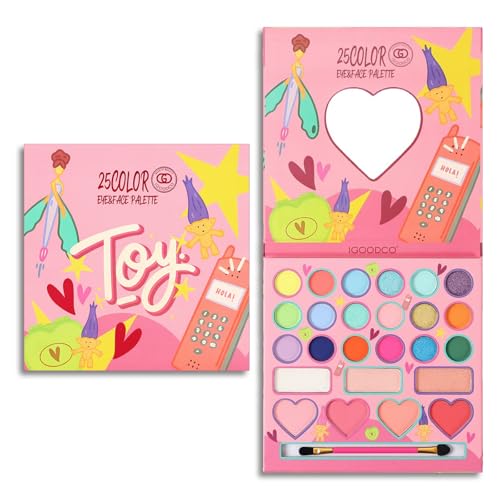 MockTota schminkset mädchen, ungiftig und abwaschbar Kinder Make up Set mädchen, Halloween schminke kinderschminken Set, DIY Prinzessin Kids Makeup Set for Girls, Kinder Schminkpalette (25 Farbe) von MockTota