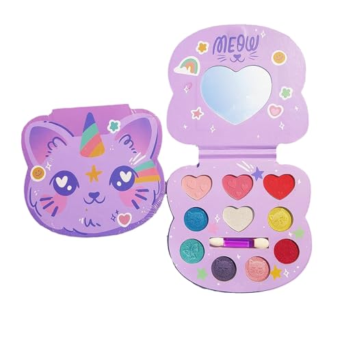 MockTota Schminkset Mädchen, Ungiftig und Abwaschbar Kinder Make-Up Set Mädchen, Karneval Schminke Kinderschminken Set, DIY Prinzessin Kids Makeup Set for Girls, Kinder Schminkpalette (10 F) von MockTota