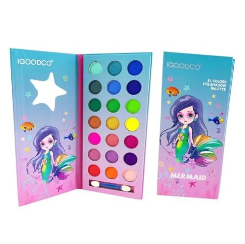 MockTota schminkset mädchen, ungiftig und abwaschbar kinder make up set mädchen, halloween schminke kinderschminken set, DIY Prinzessin kids makeup set for girls, Kinder Schminkpalette (21 Farbe) von MockTota