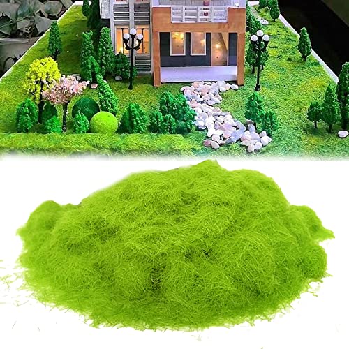 250g 5mm Modellbau Gras, Gras Modellbau Zubehör Landschaft Modelleisenbahn Kunstmoos zum Dekorieren Streugras Wiese Statische Gras Herde Wald Landschaft Gelände Eisenbahn Gartenbahn Weichgrün von Mocoli