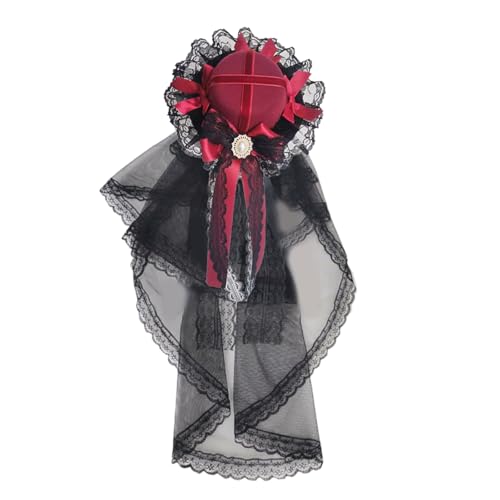 Mocoocouture Punk Schleierhut Mit Haarclip Spitze Bowknot Barrette Seitenclip Für Weibliche Halloween Party Kostüm Haarstylingzubehör von Mocoocouture