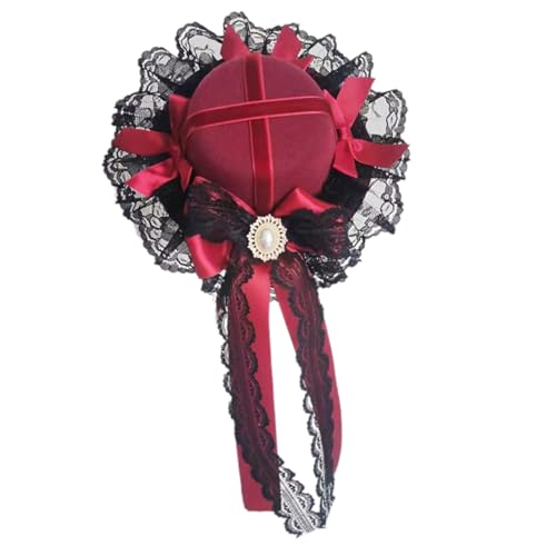 Mocoocouture Punk Schleierhut Mit Haarclip Spitze Bowknot Barrette Seitenclip Für Weibliche Halloween Party Kostüm Haarstylingzubehör von Mocoocouture