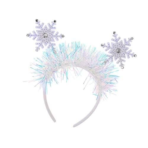 Mocoocouture Stylish Snowflake Hair Accessoires Weiß Glitzernder Strassstirnband Für Urlaubsfestival Und Winterpartyzubehör von Mocoocouture