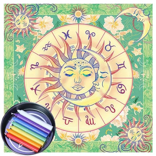 Mocoocouture Tarot Tischaltar Tuch Metaphysische Brettspielmatte Wahrsagungs Altar Tischdecke Brettspiel Karten Pad Wahrsagerei Tischdecke Altar Tuch Tarot Karten Tischdeck Tuch von Mocoocouture