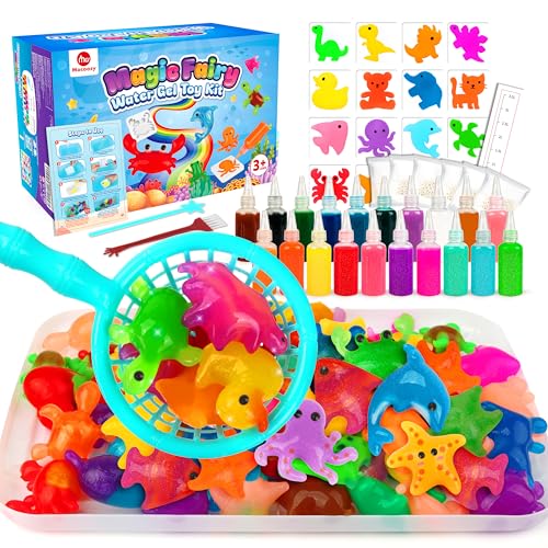 Mocoosy 20 Farben Magisches Wasserelfen Spielzeug Kit, Kreatives Geschenk für Kinder Alter 3-12, Aqua Fairy Wassergel Kit mit 20 Magic Gel und 16 Form, 3D Water Elf Toy DIY Handwerk für Kinder ab 3+ von Mocoosy