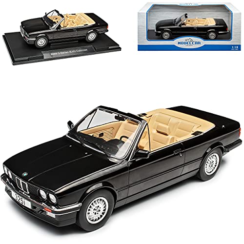 Model Car Group B*M*W 3er E30 325i Cabrio Schwarz 1982-1994 1/18 Modell Auto von Model Car Group