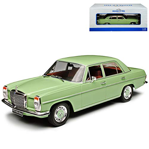 Model Car Group Mercedes-B 220/8 Strich-Acht Limousine Grün W114 1967-1976 1/18 Modell Auto mit individiuellem Wunschkennzeichen von Model Car Group