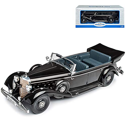 Model Car Group Mercedes-B 770K Cabriolet Schwarz 1938-1943 1/18 Modell Auto mit individiuellem Wunschkennzeichen von Model Car Group