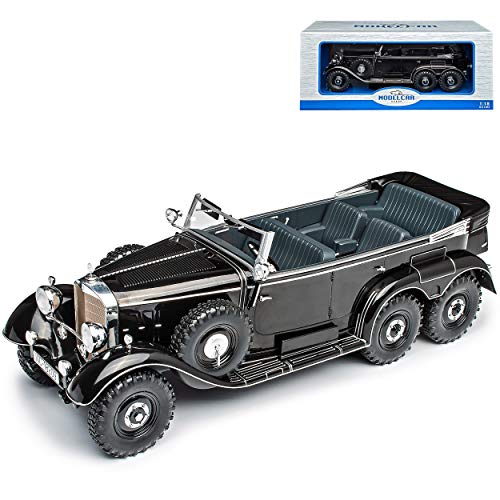 Model Car Group Mercedes-B G4 W31 Cabriolet Schwarz 1934-1939 1/18 Modell Auto mit individiuellem Wunschkennzeichen von Model Car Group