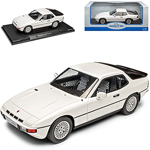 Model Car Group Porsche 924 Turbo Coupe Weiss 1976-1988 1/18 Modell Auto mit individiuellem Wunschkennzeichen von Model Car Group