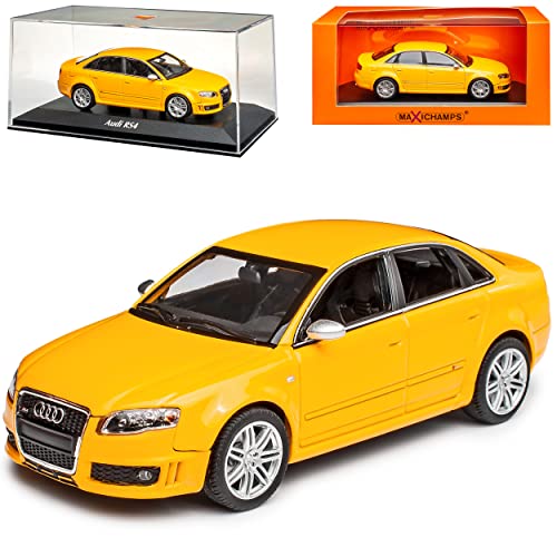 A*U*D*I A4 B7 RS4 Limousine Gelb 2004-2008 1/43 Minichamps Maxichamps Modell Auto von Model Car