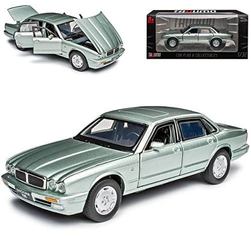 Jaguar XJ6 Limousine Silber 3. Generation 1979-1992 mit Licht und Sound 1/32 Tayumo Modell Auto mit oder ohne individiuellem Wunschkennzeichen von Model Car