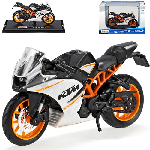 Model Car K-T-M RC390 Schwarz Weiss 1/18 Maisto Modell Motorrad von Model Car