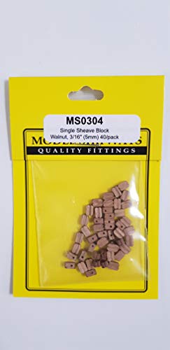 Model Expo MS0304 Block, Single, Walnut, 3/16" (5mm) 40/Pack von Model Expo