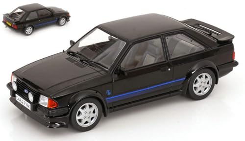 Modell in Maßstab ModelCarGroup kompatibel mit FORD ESCORT MK III RS TURBO 1985 Schwarz 1:18 Treppenmodell MCG18420 241217 von ModelCarGroup