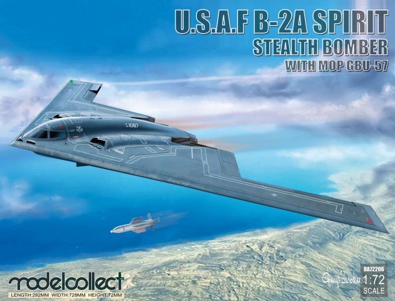 USAF B-2A Spirit Stealth Bomber with Mop GBU-57 von Modelcollect