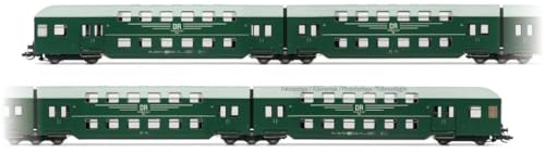 Arnold HN9524 TT Doppelstockzug ohne Steuerabteil, 4-teilig, DR, Ep. IV von Modellbahnshop Korn