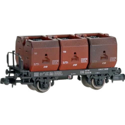 NME 201303G N Kohlekübelwagen Okmm 38, Bel. m. 3 Kübeln, gealtert, DB, Ep. III von Modellbahnshop Korn