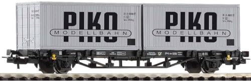 Piko 27709 H0-Containertragwagen mit 2 Containern 'VEB PIKO', DR, Ep.IV von Modellbahnshop Korn