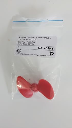 Schiffsschraube Rennschraube von 35-55 mm für M5 Welle Engel Größe Wählbar (50 mm Rot 4050-5) von Modellbau Berthold