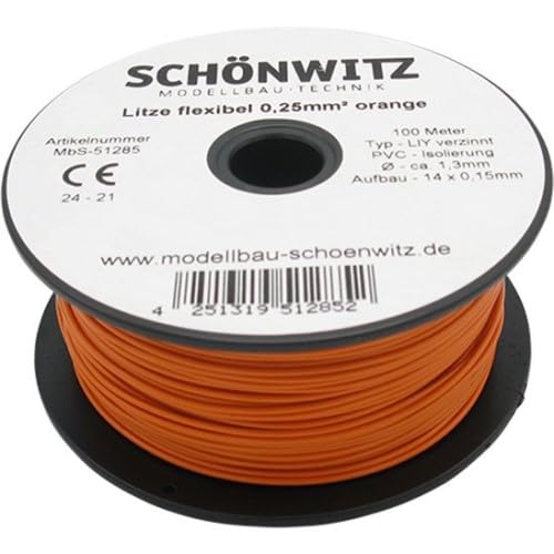 51285 LIY Litze flexibel 0,25 mm², 100 m (orange) von Modellbau Schönwitz