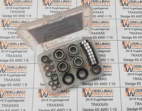 26+8 Kugellager-Set für Traxxas Sledge 6S 4WD 1:8 Kugellager - Ball Bearing kit von Modellbau-Werkstatt