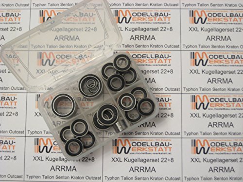 Modellbau-Werkstatt 22+8 Kugellager-Set für ARRMA Mojave 6S BLX EXB 1:7 alle Versionen! Komplettset - Full Ball Bearing kit von Modellbau-Werkstatt