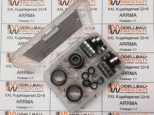 Modellbau-Werkstatt Kugellager-Set 22+8 Kugellager-Set für Arrma Fireteam 6S BLX 1:7 Kugellager - Ball Bearing kit von Modellbau-Werkstatt