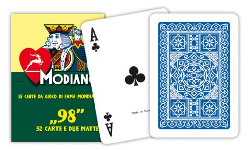 Modiano 300250 King 98 Poker Spielkarten, Blau/Rot, M von Modiano