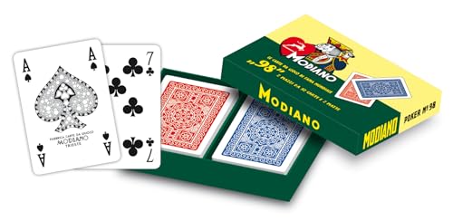 Modiano 300259 Ramino Box Rommé 98 im Karton, Gelb und Grün von Modiano