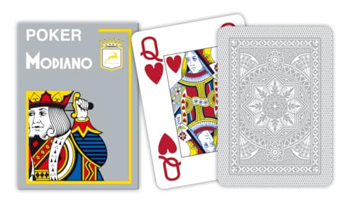 Modiano 3004882 Poker 4 Jumbo Index, grau von Modiano