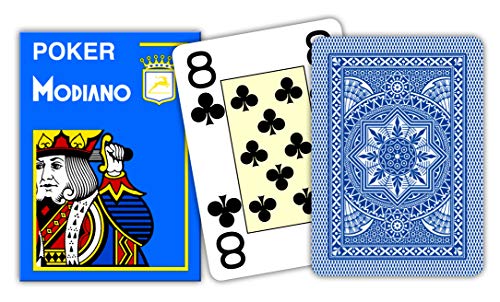 Modiano 300481 Poker Spielkarten, Blau von Modiano