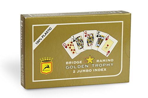 Modiano Golden Trophy Poker Jumbo - 2 Decks à 52 Stück, Rot und Blau, für Erwachsene, Kartenspiel von Modiano