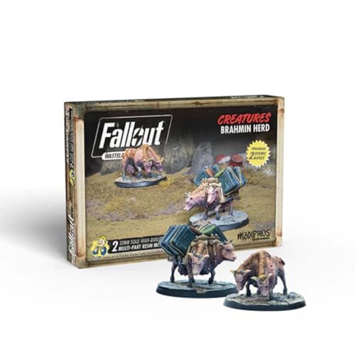 Modiphius Entertainment | Fallout Wasteland Warfare | Creatures: Brahmin Herd | Miniatures | Unpainted von Modiphius