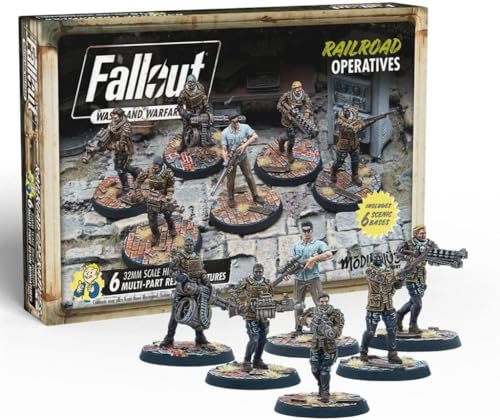 Modiphius Entertainment | Fallout Wasteland Warfare | Railroad: Operatives | Miniatures | Unpainted von Modiphius