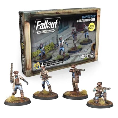 Modiphius Entertainment | Fallout Wasteland Warfare | Survivors: Minutemen Posse | Miniatures | Unpainted von Modiphius