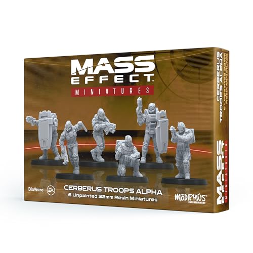 Mass Effect Cerberus Forces Alpha-Sammler-Miniatur-Set aus Kunstharz – werten Sie Ihr Spiel mit Tisch-Miniaturen auf. Ab 14 Jahren, 1–4 Spieler, 45–90 Minuten Spielzeit, hergestellt von Modiphius von Modiphius