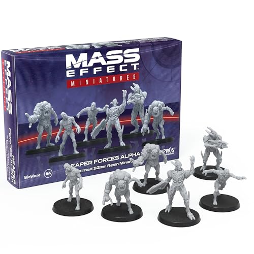 Mass Effect Reaper Forces Alpha-Sammler-Miniatur-Set aus Kunstharz – werten Sie Ihr Spiel mit Tisch-Miniaturen auf. Ab 14 Jahren, 1–4 Spieler, 45–90 Minuten Spielzeit, hergestellt von Modiphius von Modiphius