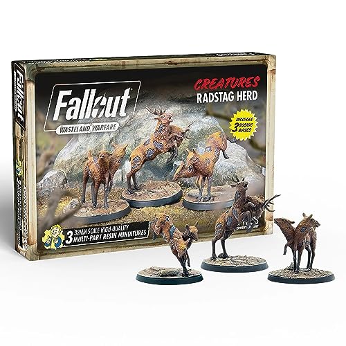 Modiphius Entertainment | Fallout Wasteland Warfare | Creatures: Radstag Herd | Miniatures | Unpainted von Modiphius