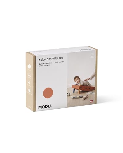 Modu Baby Activity Set Burnt orange - 12 Spielmöglichkeiten - ab 0 Monaten NEU - schönes nachhaltiges Geschenk - von der preisgekrönten dänischen Firma produziert in Europa von Modu