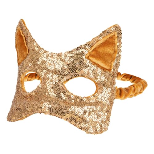 Moi Mili Maske Katzenmaske mit Pailletten 16,5 cm Kinderkostüm Kostüm-Zubehör Maskerade Karneval Bezaubernd Samt von Moi Mili