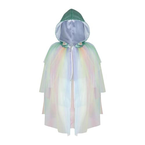 Moi Mili Umhang mit Kapuze Größe 110-134 cm Regenbogen Kinderumhang für Halloween Maskenball von Moi Mili