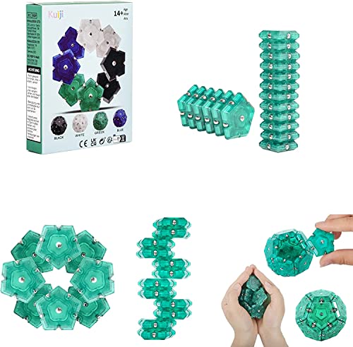 Magnetisches Pentagon Fidget-Spielzeug, Schreibtisch-Fidget-Spielzeug Dekompressions-Fingerspitzen-Spielzeug für Stressabbau bei Erwachsenen, Zappeln, Langeweile, Angst und Autismus (Grün) von Moisages