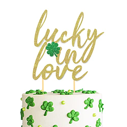 Lucky in Love Cake Topper für St Patrick's Day Party Dekorationen Verlobung Kuchen Dekorationen Hochzeit Jahrestag Brautdusche Party Dekorationen von Moitkptt