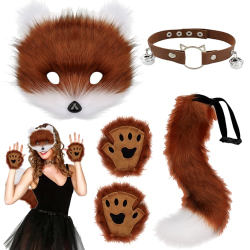 Moiuguli Wolf Kostüm, Halloween Wolf Kostüm Kinder Erwachsene Inklusive Handschuhe Schwanz wolfsmaske Halskette, Größe Einstellbar Halloween Kos-tüm Wolfs für Hallo-ween Karneval Themed Party Moiuguli Wolf Kostüm, Halloween Wolf Kostüm Kinder Erwachsene Inklusive Handschuhe Schwanz wolfsmaske Halskette, Größe Einstellbar Halloween Kos-tüm Wolfs für Hallo-ween Karneval Themed Party von Moiuguli