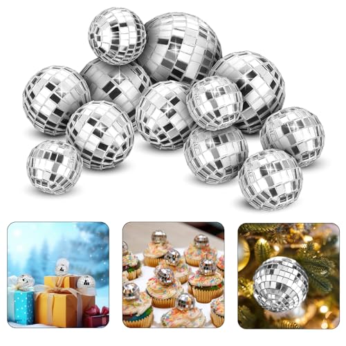 Molain 12 Stück Discokugel Tortendeko,Kuchen Toppers discokugel deko Mini Discokugel Ball kuchendekoration Ball Cake Toppers für Geburtstag Kuchendekoration Disco-Thema Party Zubehör(12 Stück) von Molain