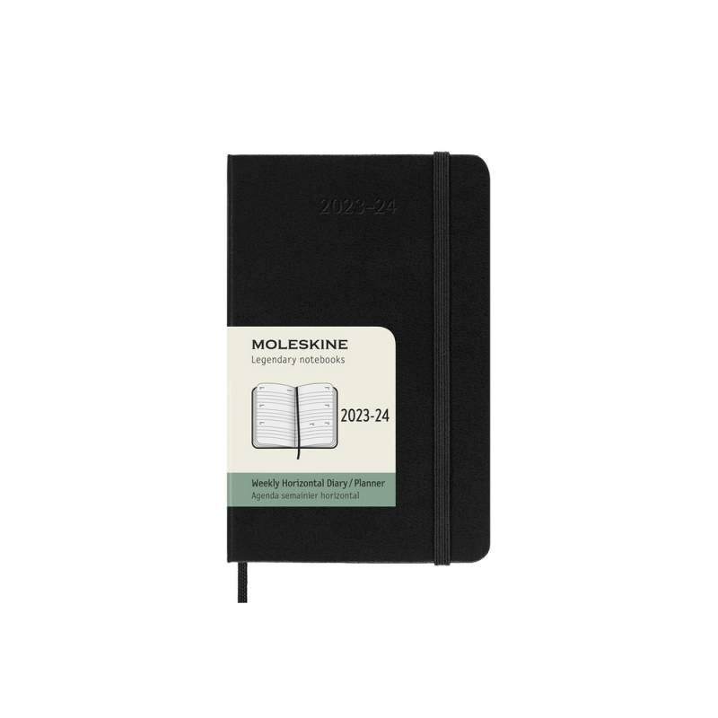 Moleskine 18 Monatskalender Wochenkalender 2024 Studienplaner 1W/2S horizontal Pocket Hardcover von Moleskine