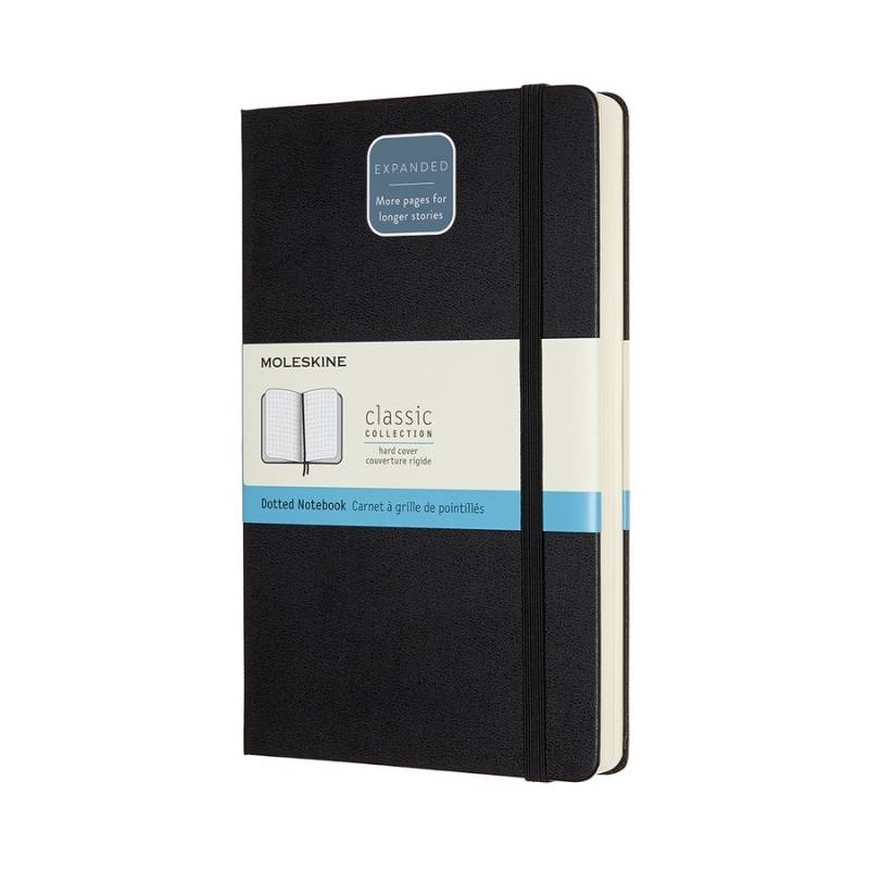 Moleskine Notizbuch Klassik Large Expanded Hardcover Schwarz, punktkariert von Moleskine