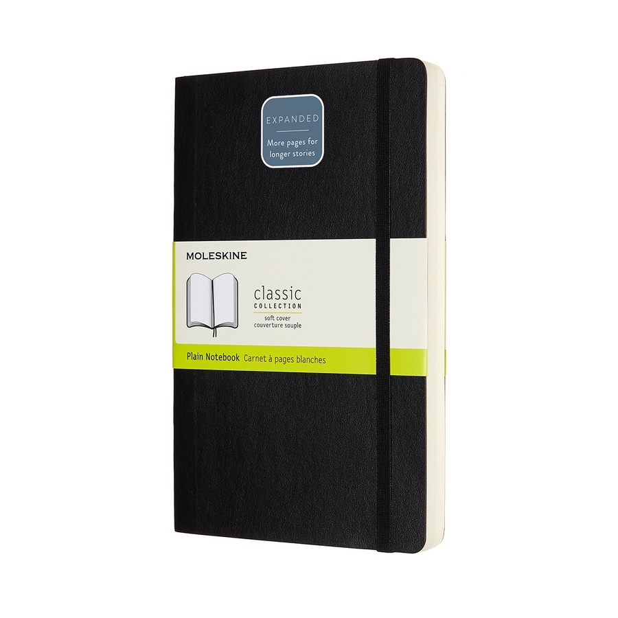 Moleskine Notizbuch Klassik Large Expanded Softcover Schwarz, blanko von Moleskine